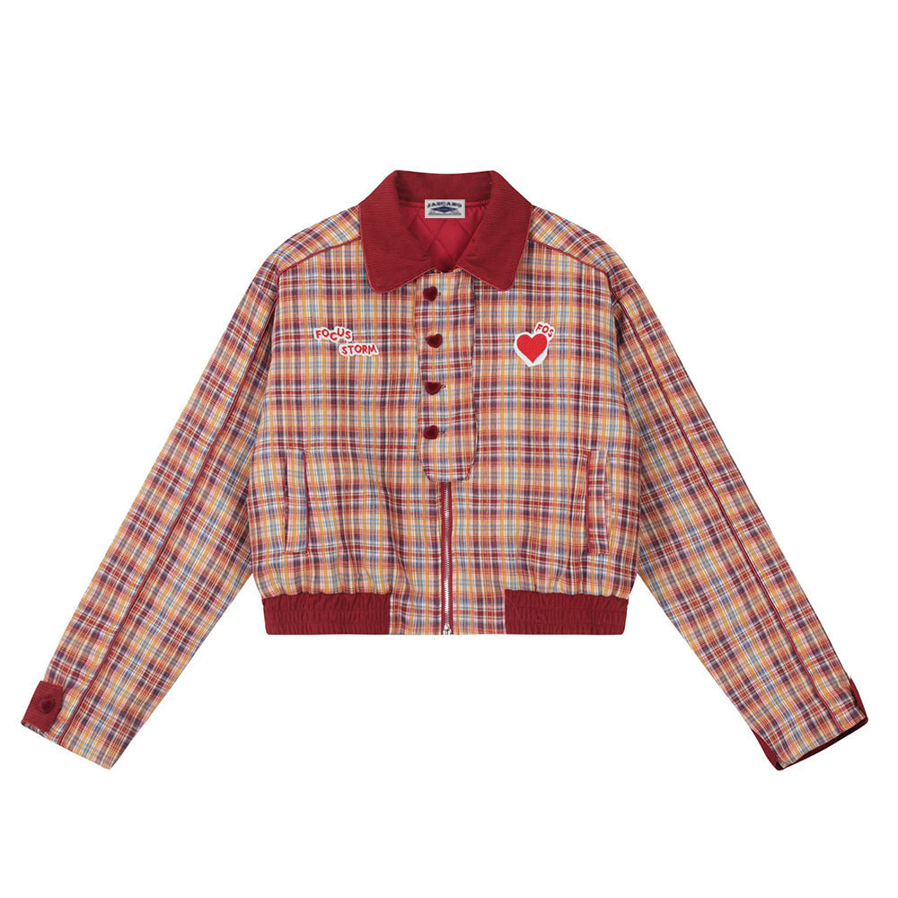 Retro embroidered short cotton jacket