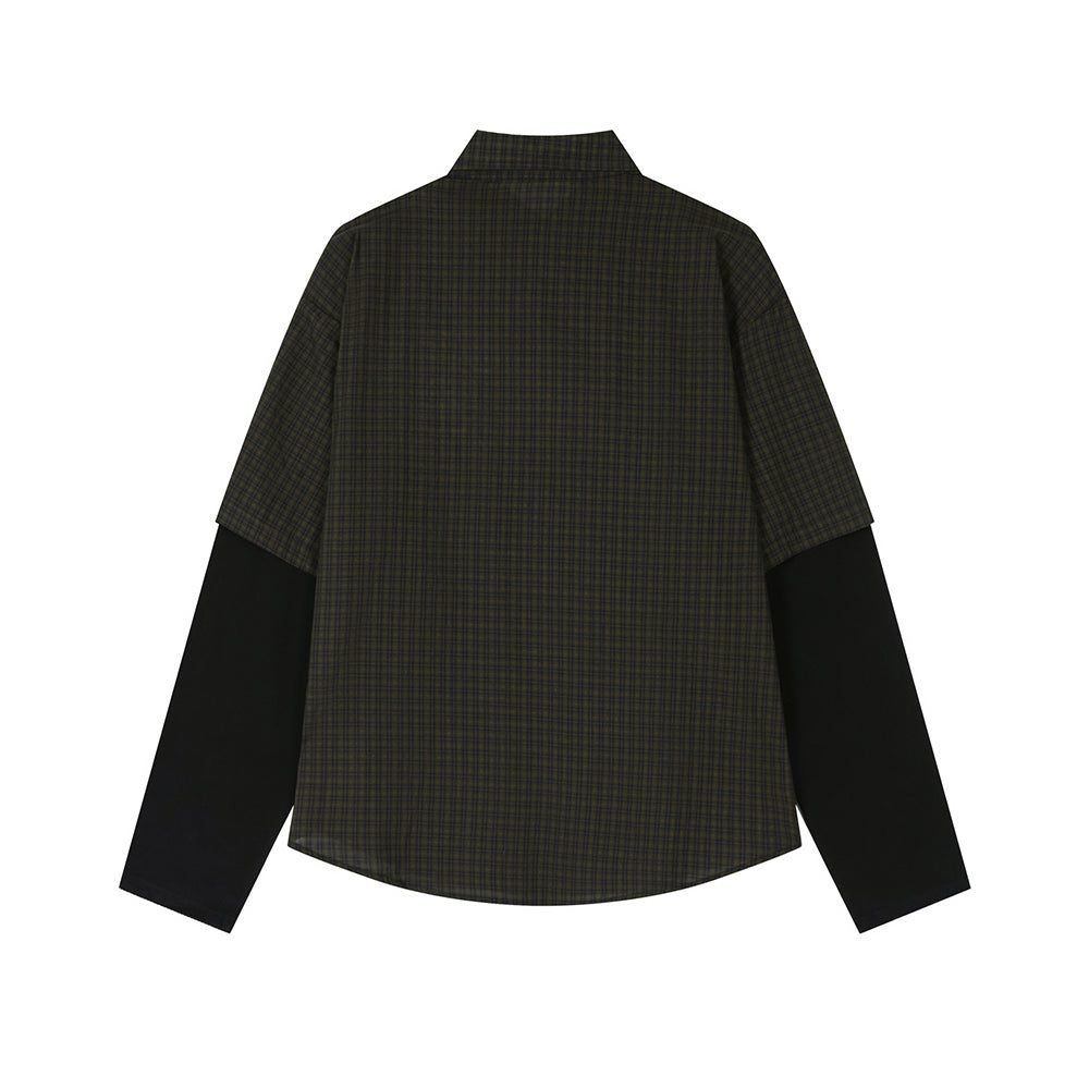 Fake two-piece long-sleeved shirt