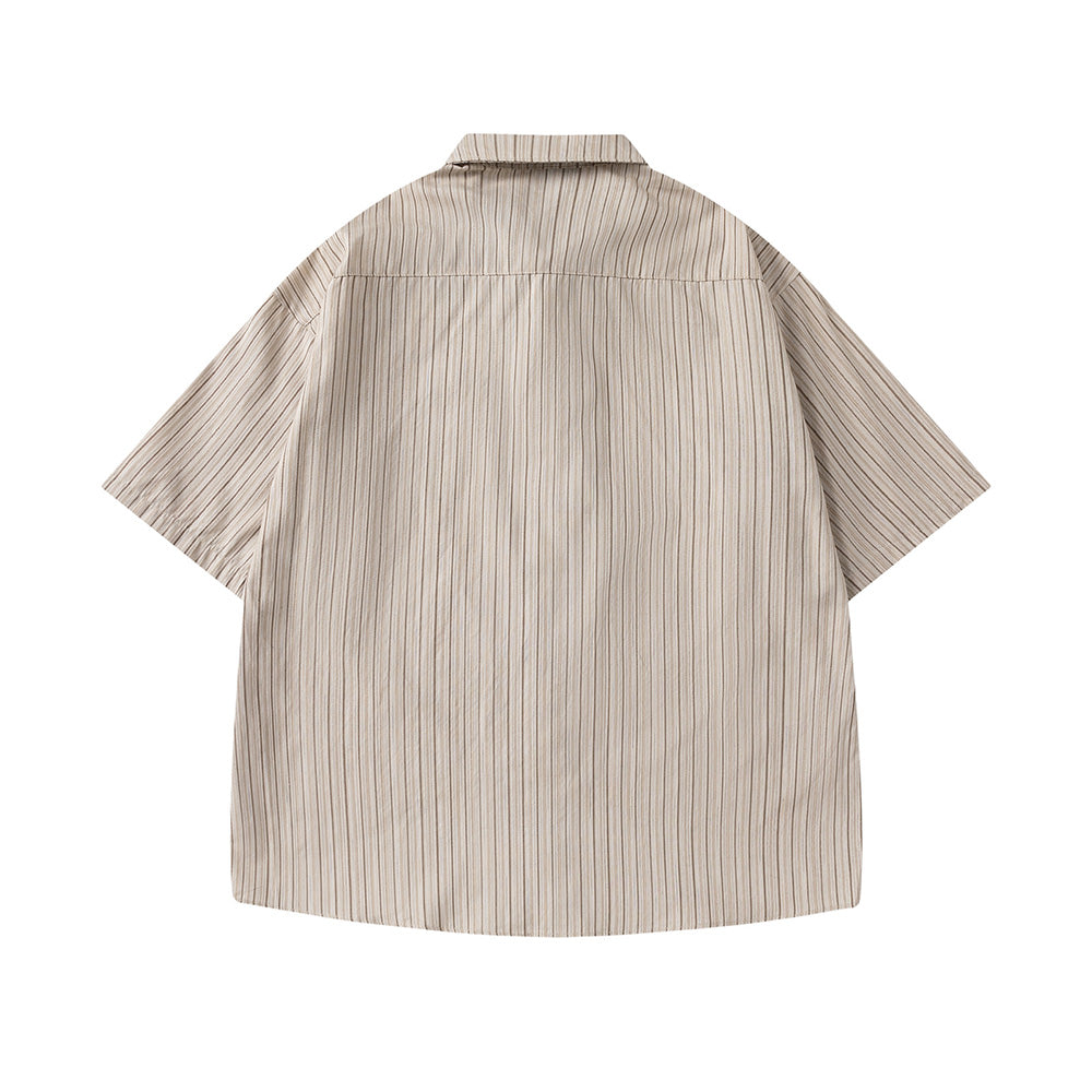 Striped short-sleeved shirt