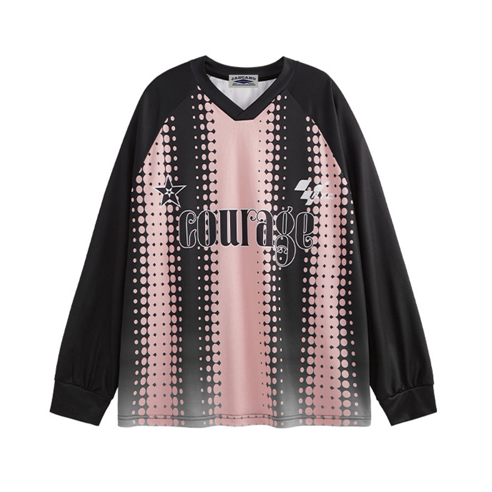 復古漸變運動長袖