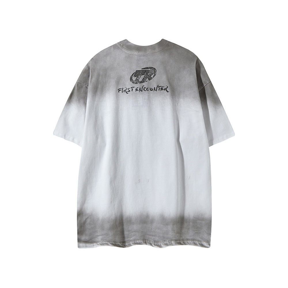 레트로 잉크젯 모터사이클 스타일 반팔