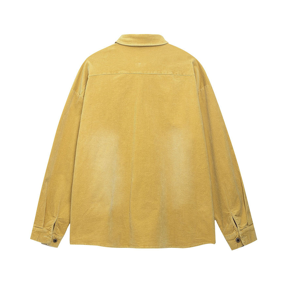 Rose embroidered long-sleeved shirt