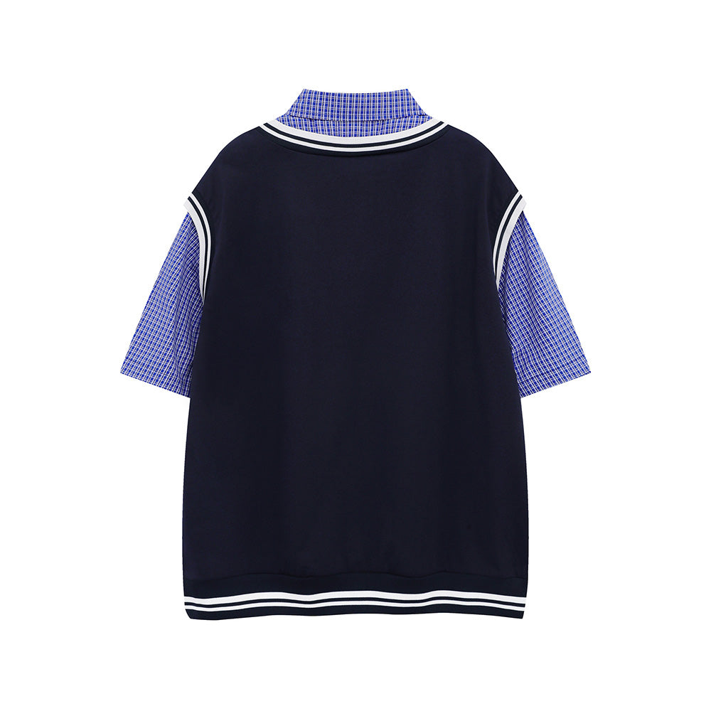 레트로 가짜 투피스 반팔