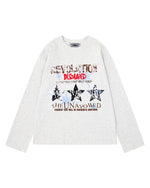 Distressed star long-sleeved shirt