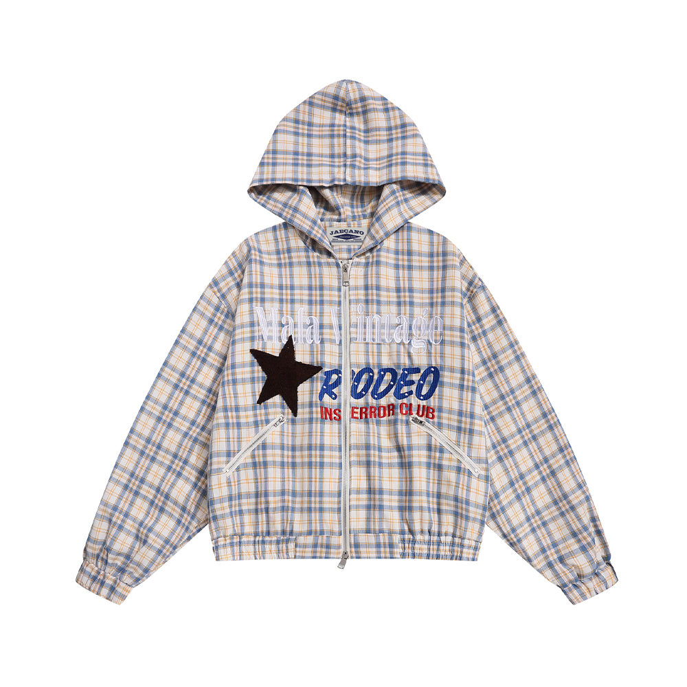 復古格子情侶外套