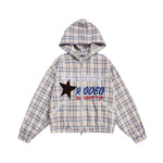 復古格子情侶外套