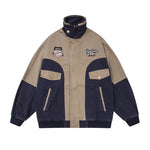 Retro embroidered contrasting jacket