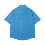 Short-sleeved shirt with small embroidered flowers