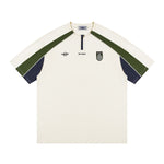 Contrast color stitching loose short sleeves