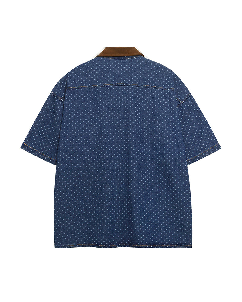 Cartoon Embroidered Short-Sleeve Shirt