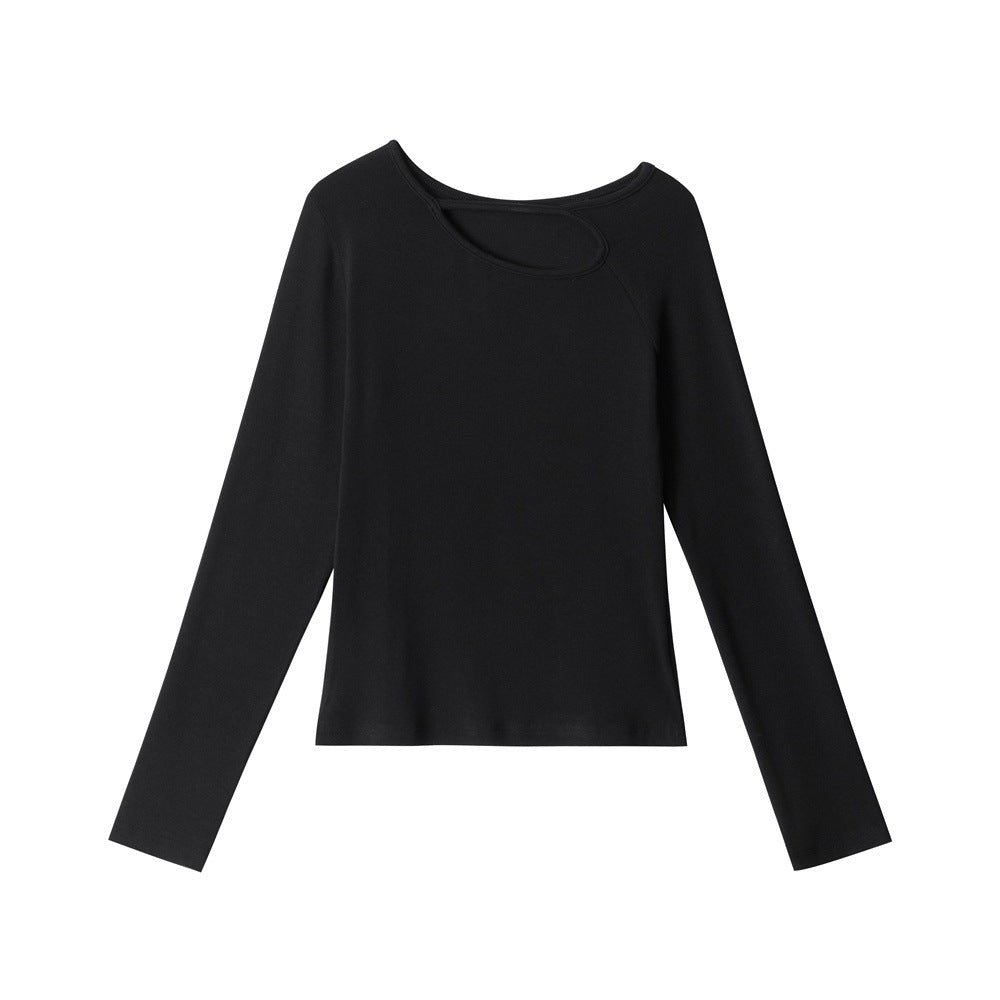Openwork casual long-sleeved top (long sleeves)