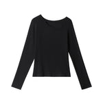 Openwork casual long-sleeved top (long sleeves)