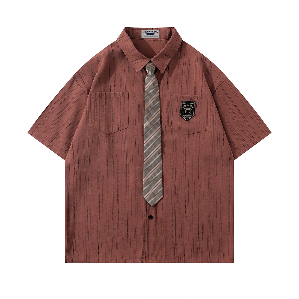 Vintage Striped Short Sleeve Shirt