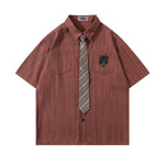 Vintage Striped Short Sleeve Shirt