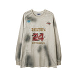 復古做舊字母印花長袖