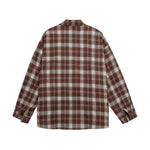 Embroidered plaid long-sleeved shirt