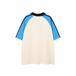 콘트라스트 컬러 캐주얼 프린트 반팔