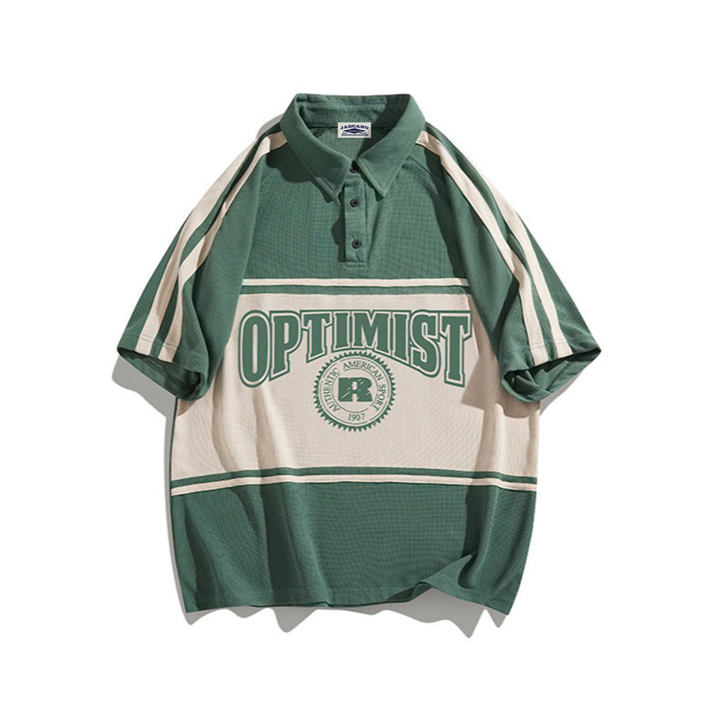 American retro letter print short sleeves