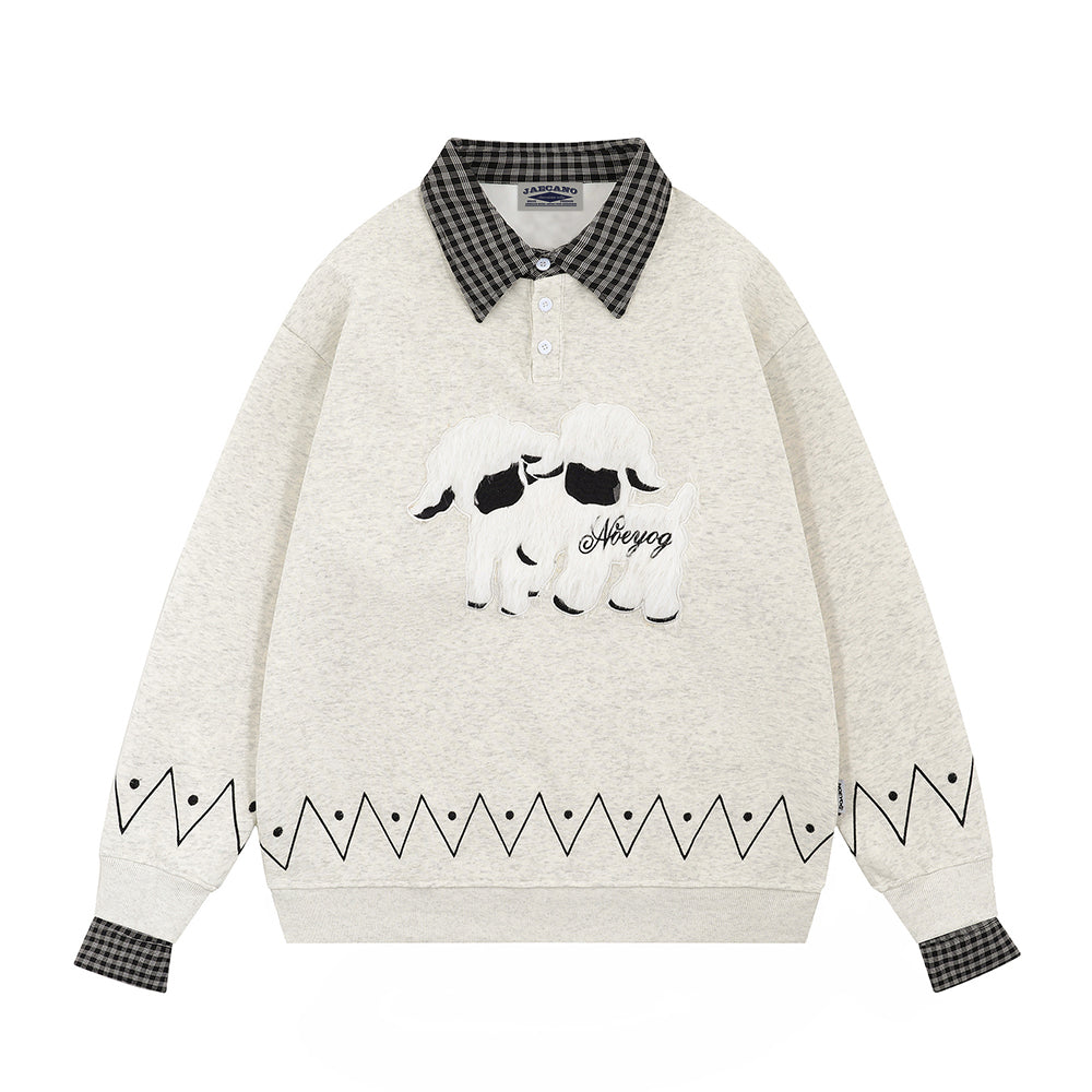 Retro fake two piece sweatshirt