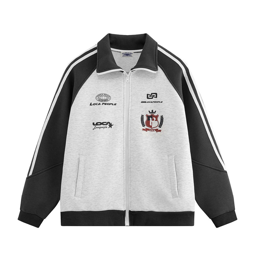 배색이 돋보이는 루즈하고 활용도가 높은 커플 자켓