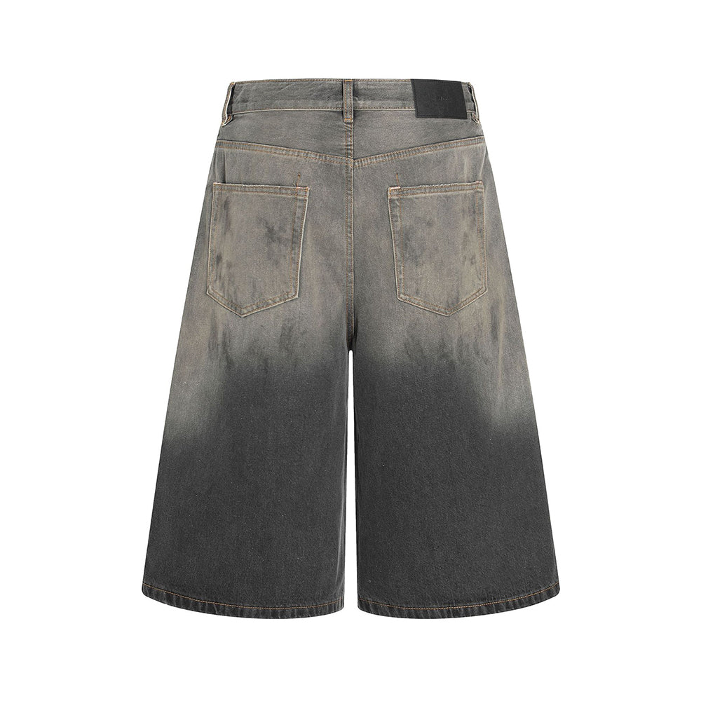 復古做舊寬鬆七分短褲