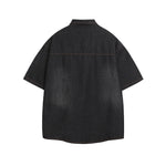 Washed panel denim shirt