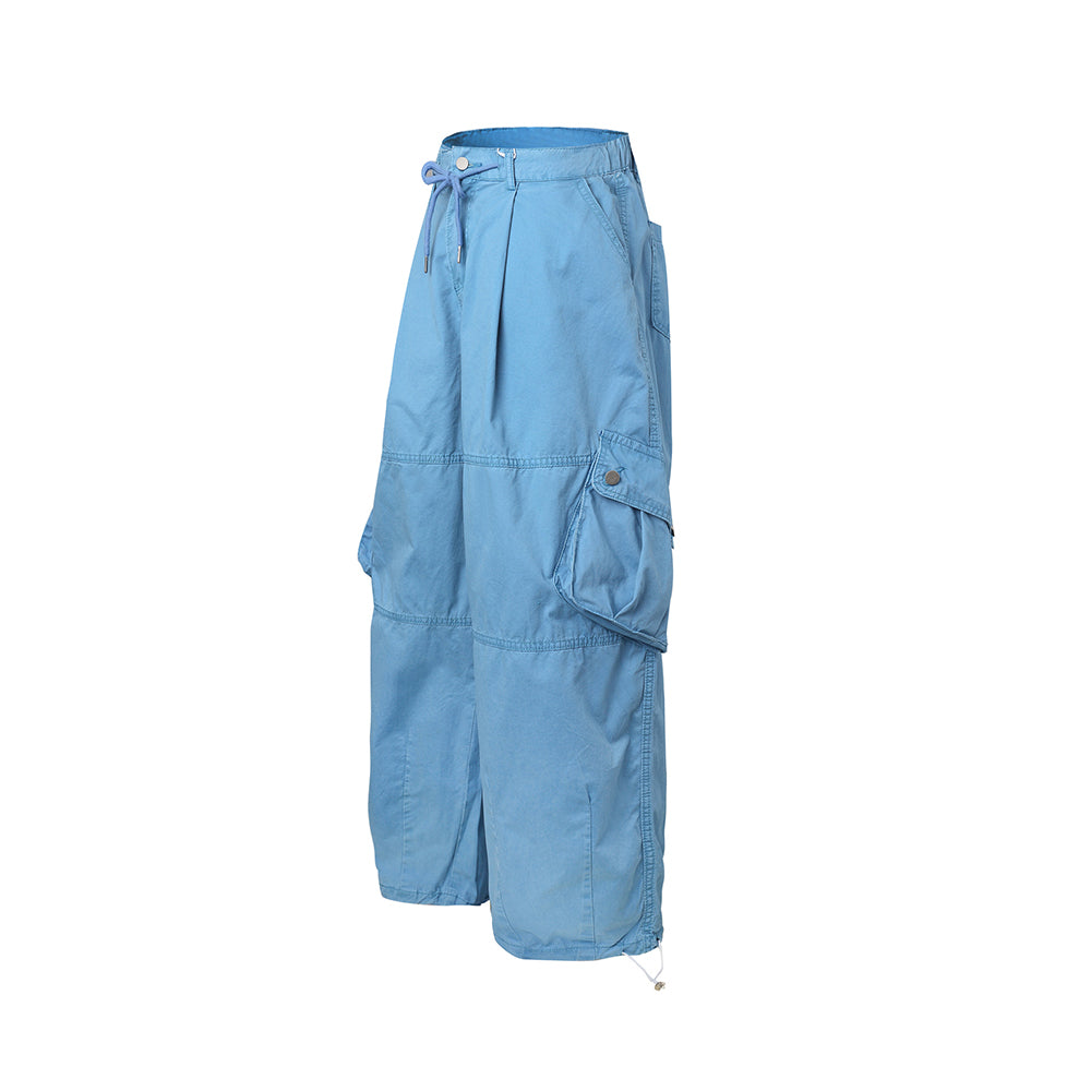 Distressed multi-pocket casual pants