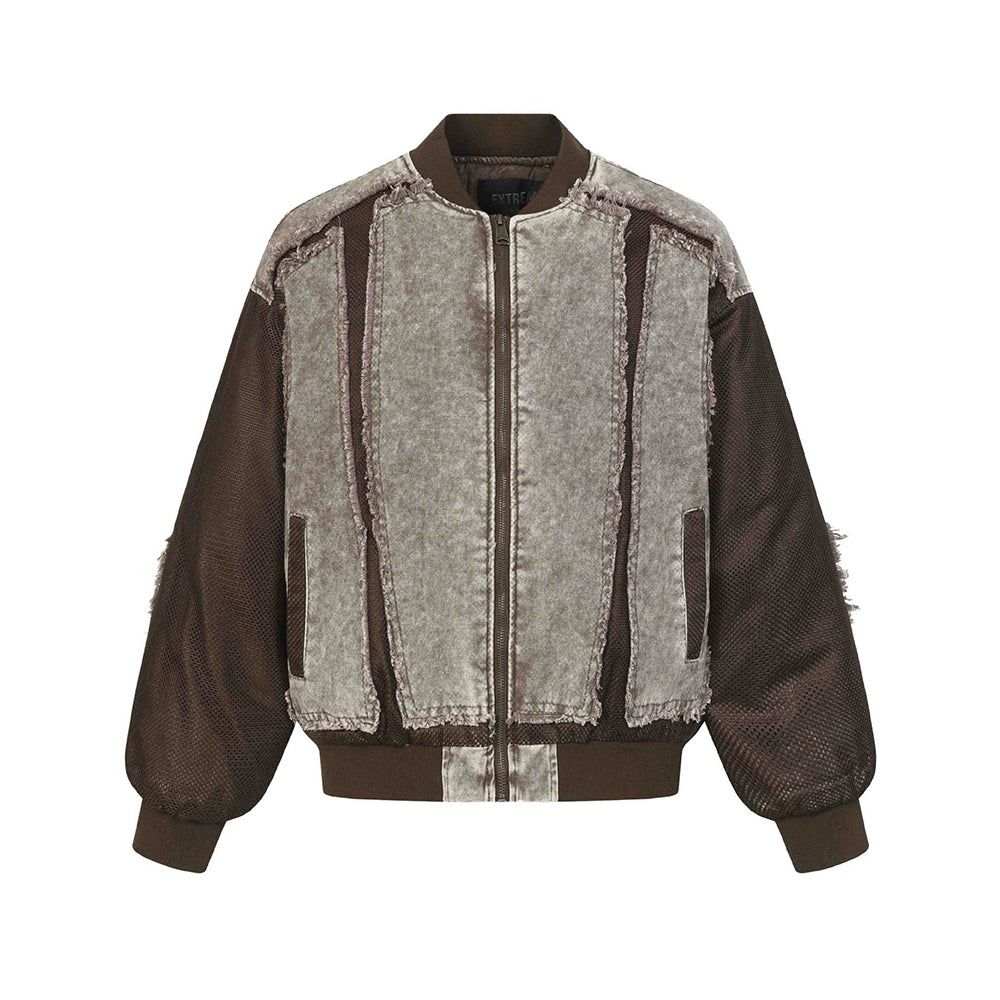 Unique color-blocked patchwork jacket