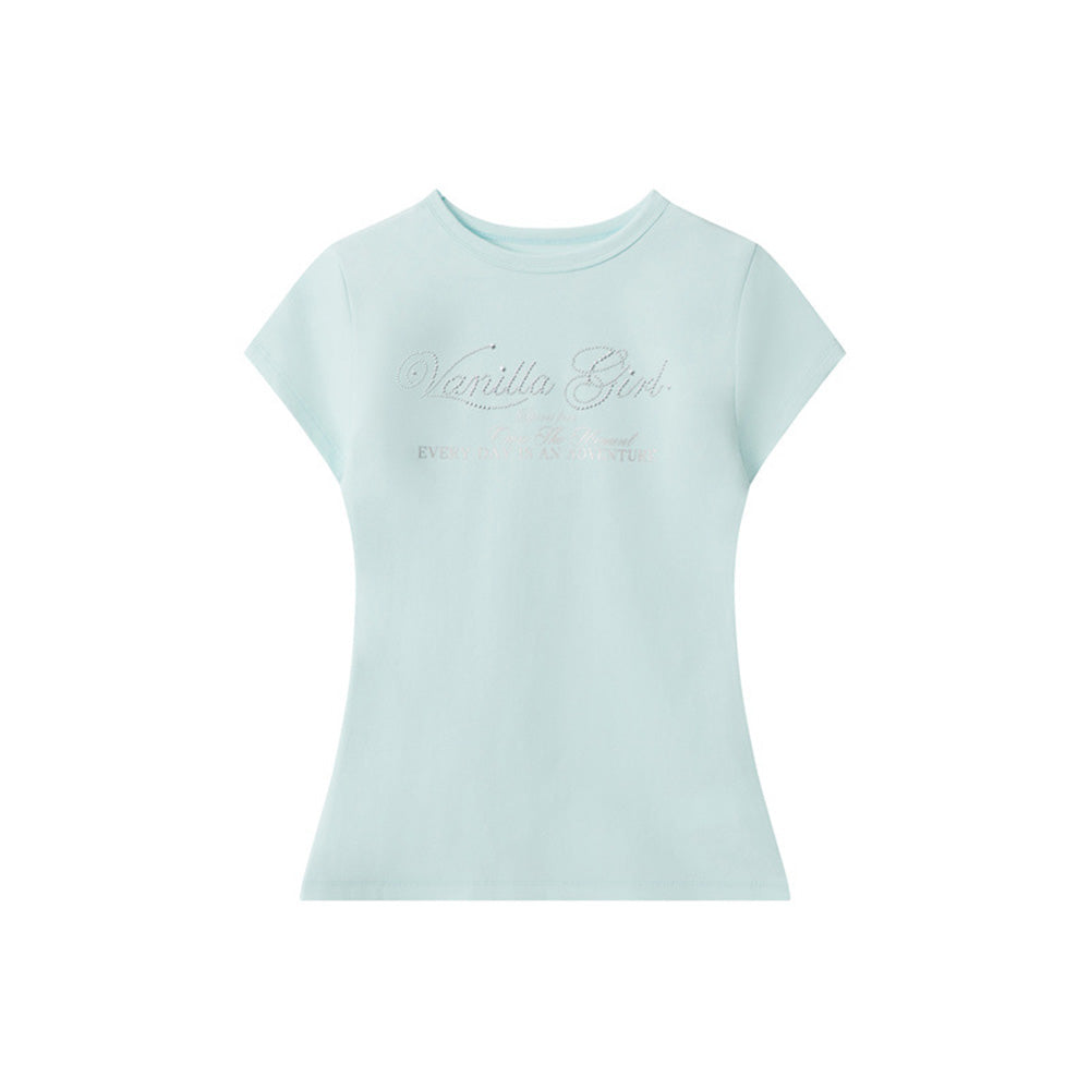 Slim-fit versatile printed short sleeves