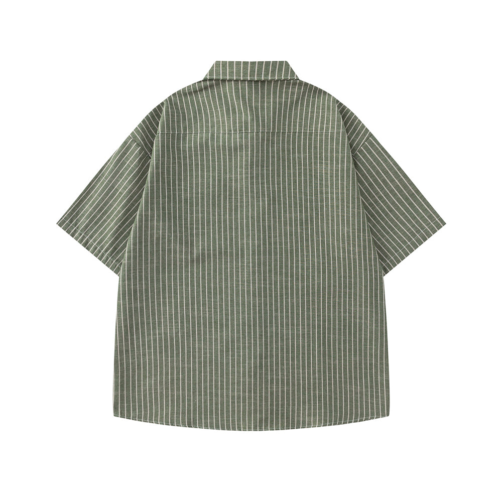 復古碎花短袖襯衫