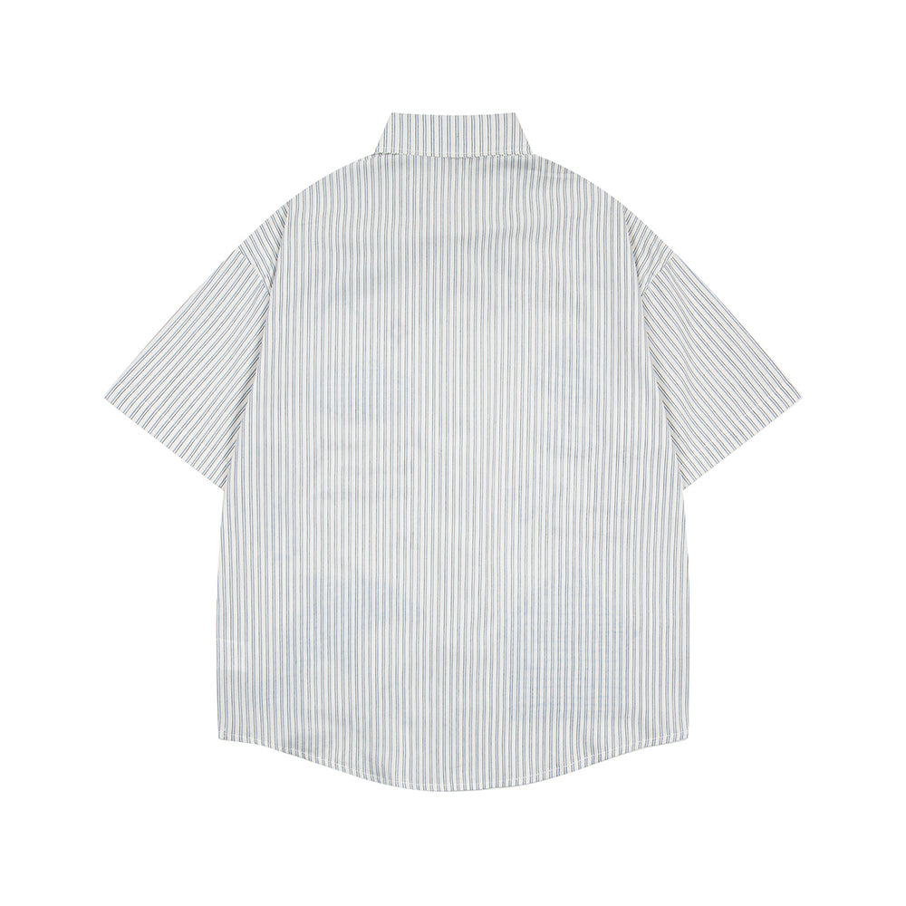 復古刺綉短袖襯衫