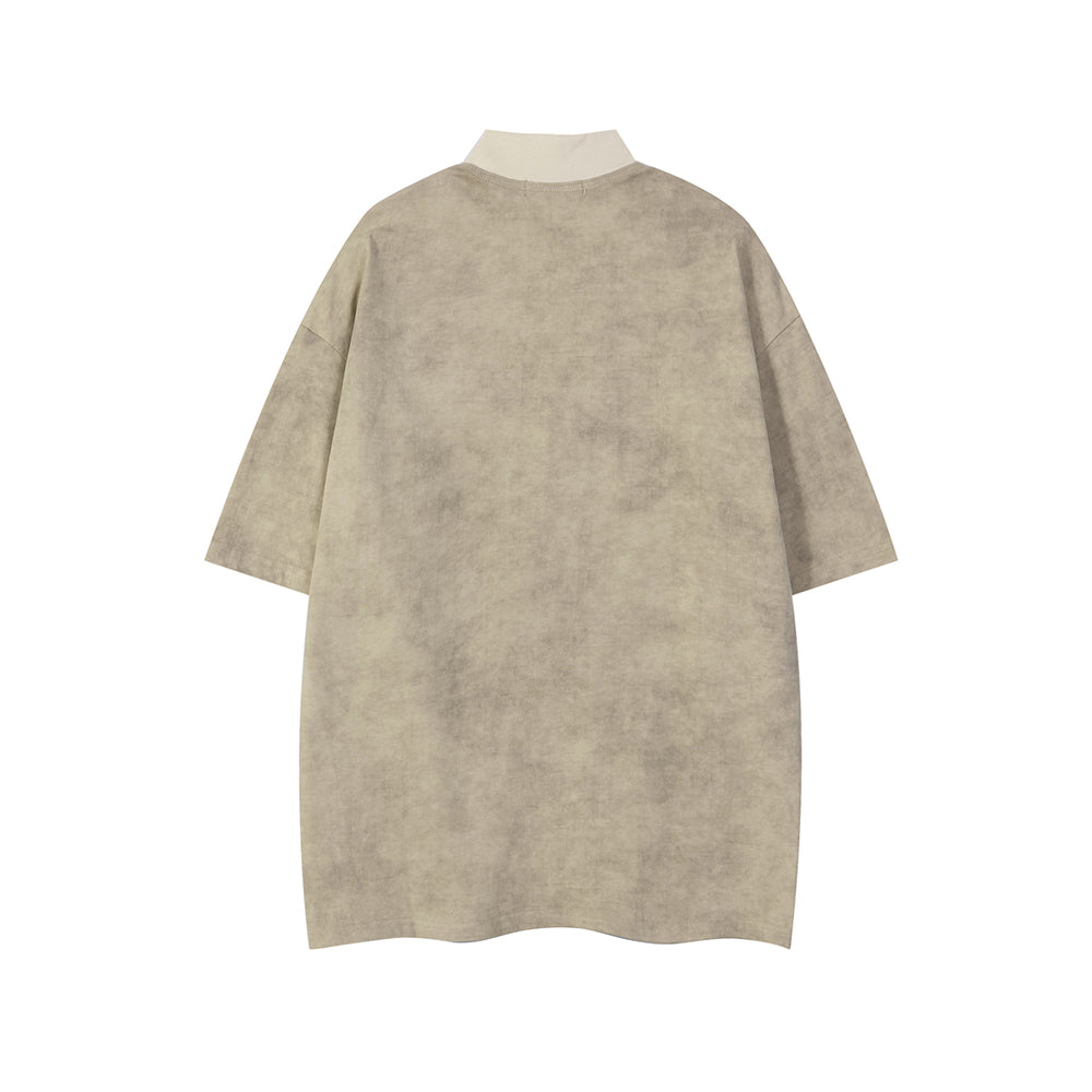 Retro embroidered polo short sleeves