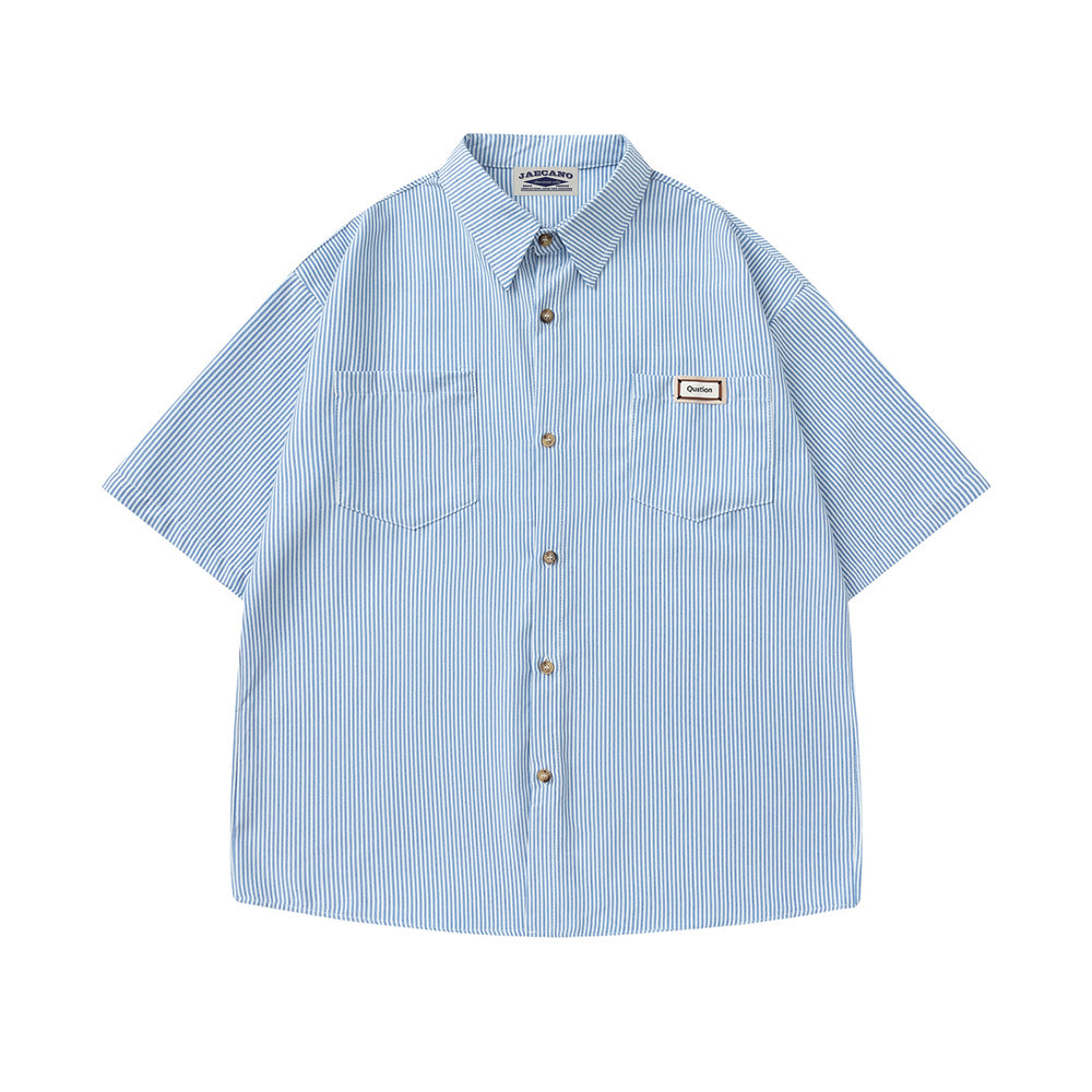 Retro Pocket All-match Short Sleeve Shirt