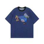 콘트라스트 패치 데님 반팔