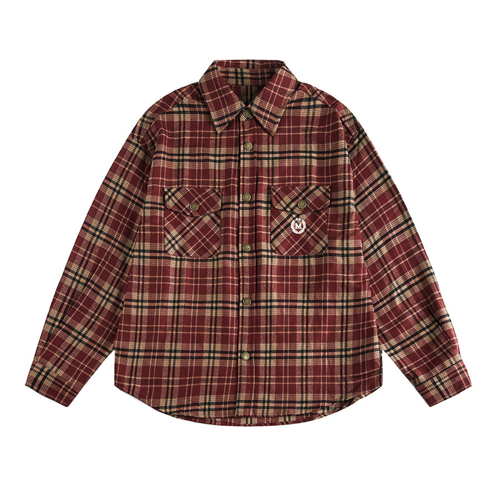 vintage plaid long sleeve shirt