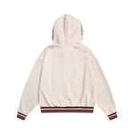 Retro letter embroidered hooded jacket