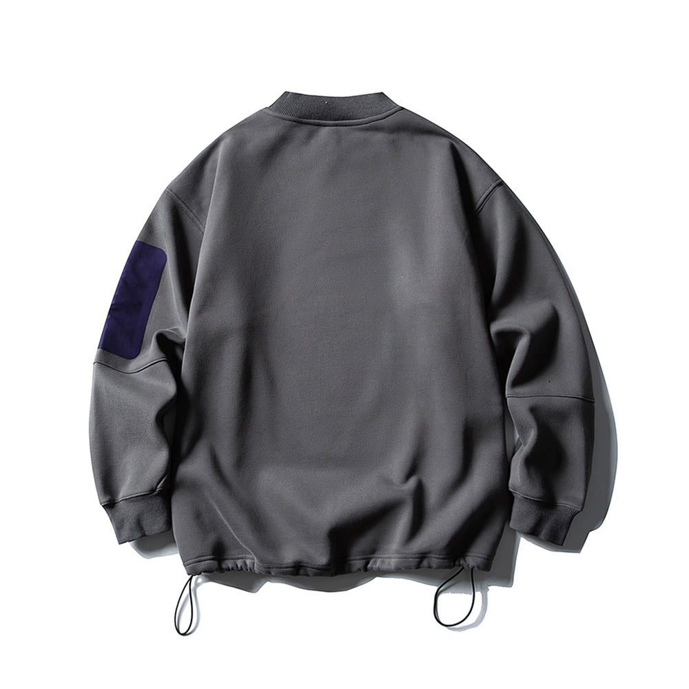 Fleece-lined crew neck pullover sweatshirt