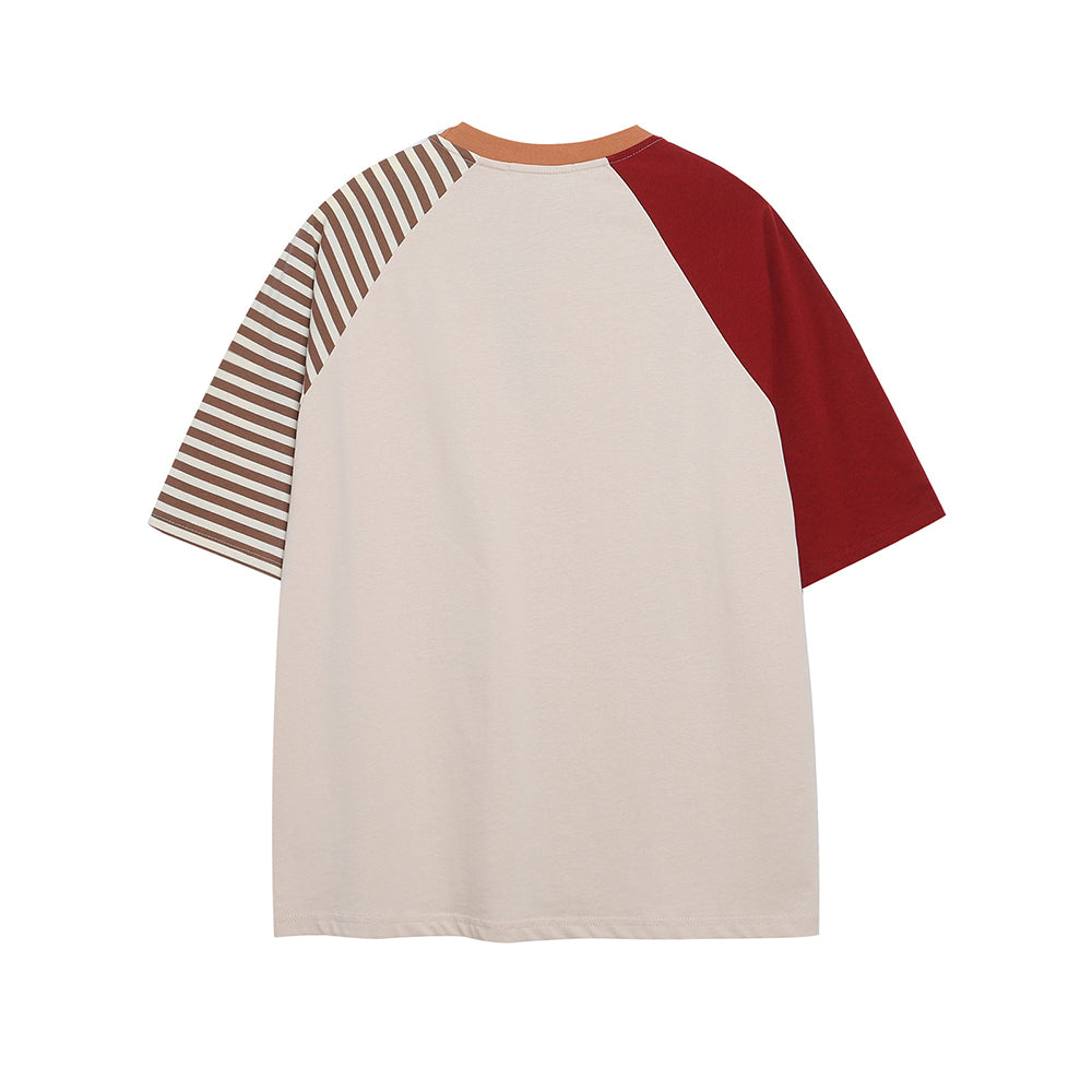 Contrast color kitten short sleeves