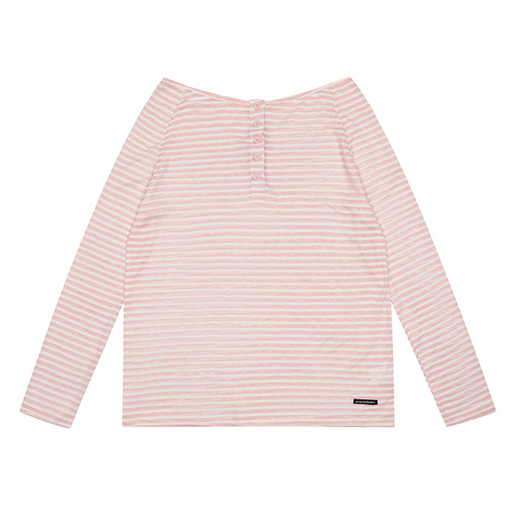 一字領條紋長袖(女款)