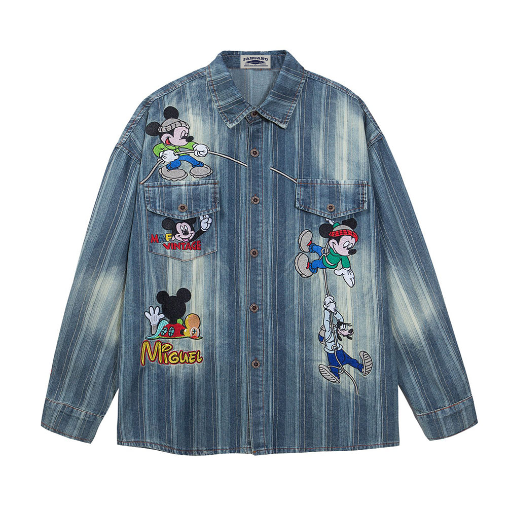 Fun cartoon embroidered long sleeves