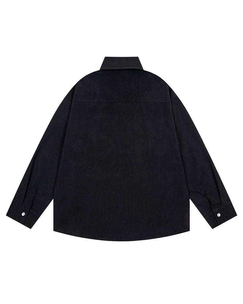 Casual Embroidered Long-Sleeved Shirt
