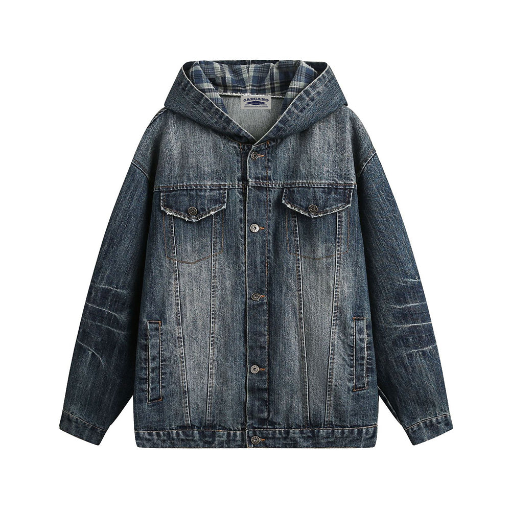 vintage denim hooded jacket