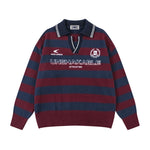 Retro yellow versatile striped sweater