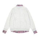 Cute cat embroidery fake two-piece sweatshirt