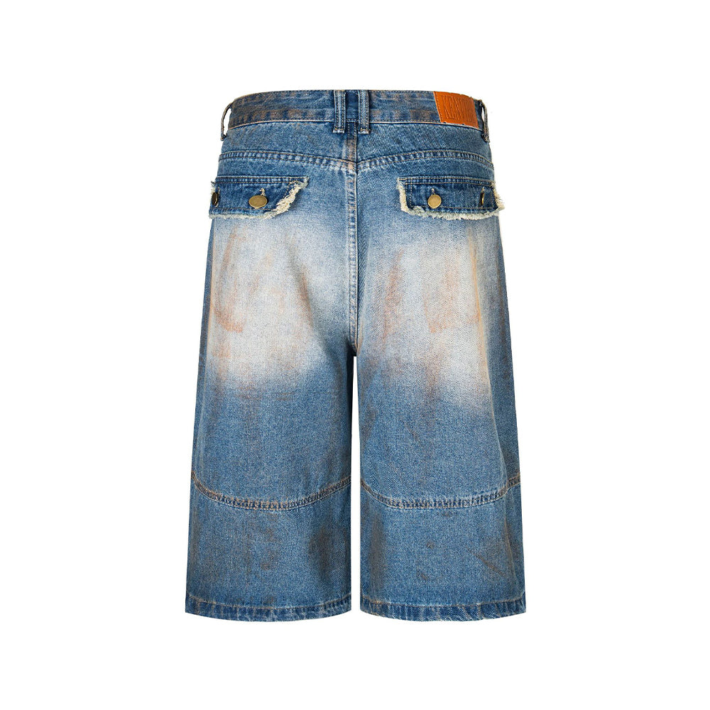 retro simple denim shorts