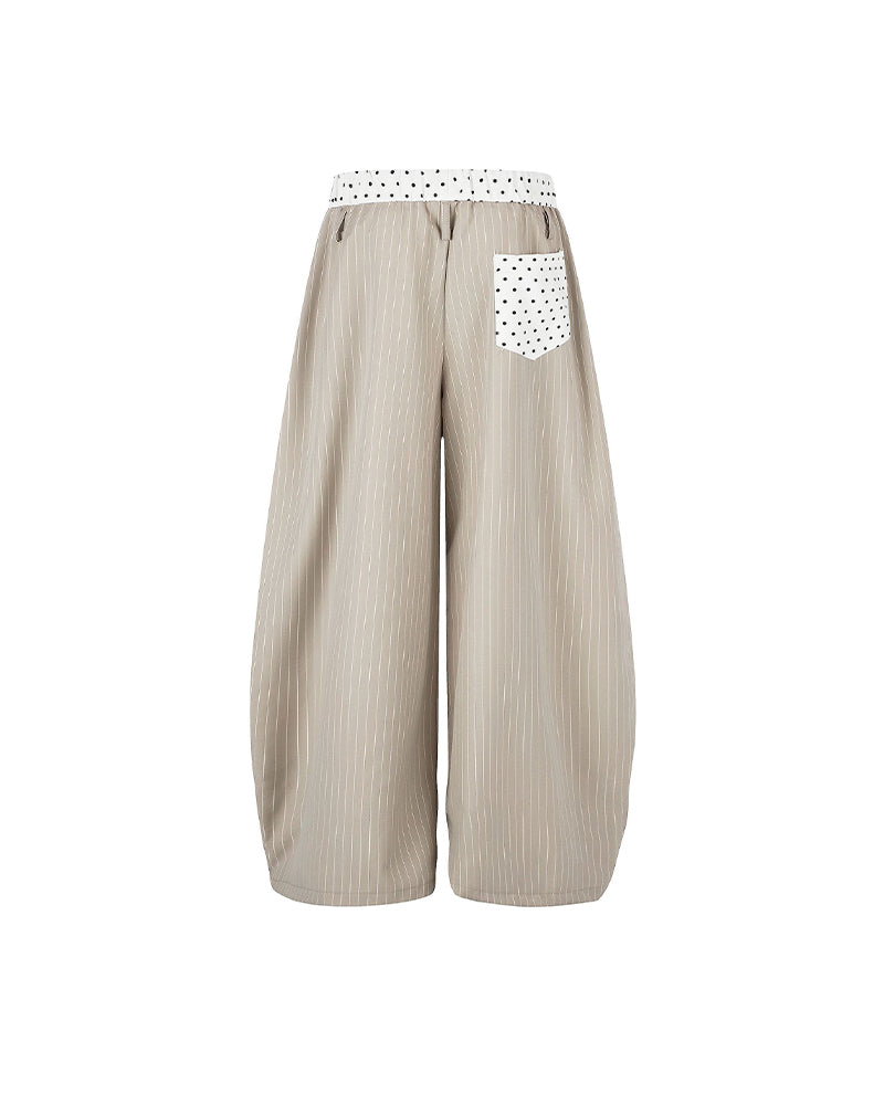 Patchwork waistband casual trousers