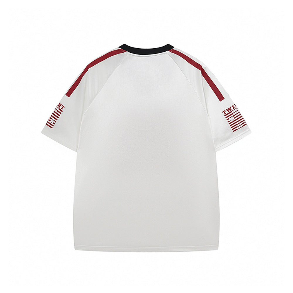 레트로 레터 프린트 반소매