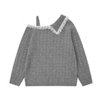 레이스 패널 니트 스웨터(여성용)