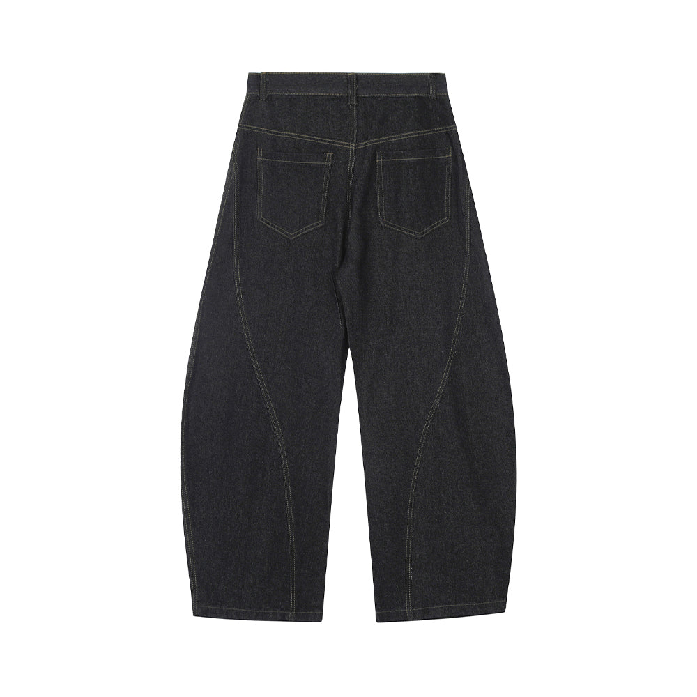 復古簡約水洗牛仔褲