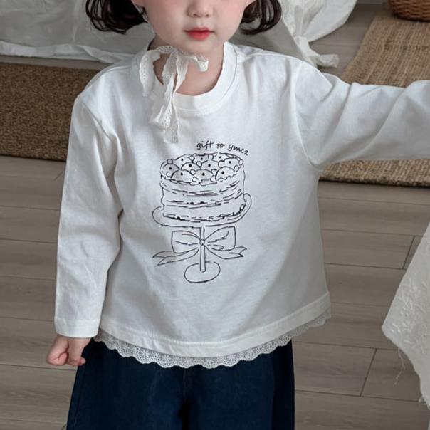 可愛蛋糕印花長袖